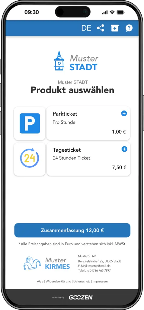 Goozen Shop Beispiel für Parken